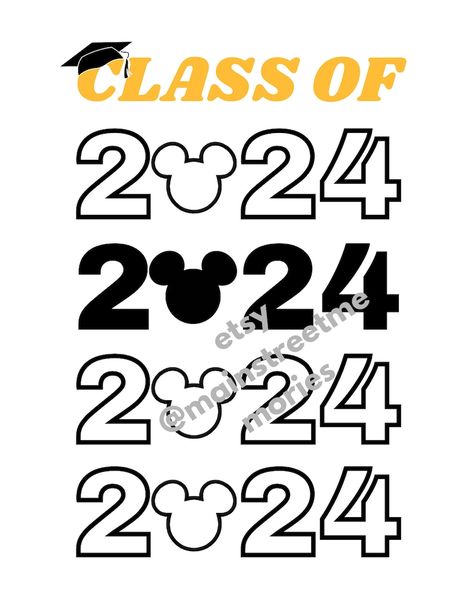 Disney Senior Trip Shirts, Disney Senior Trip, Mickey Mouse Graduation, Journal Doodling, Graduation Logo, Disney Journal, Seniors 2024, Graduation Wallpaper, Disney Graduation