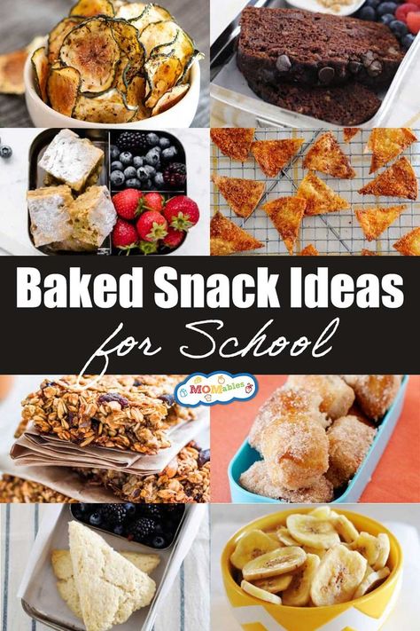 Snack Ideas For School, Baked Banana Chips, Blueberry Snacks, Homemade Cheese Crackers, Carrot Cake Bars, Real Food Snacks, Chocolate Chip Granola Bars, Healthy School Snacks, Fruit Chip