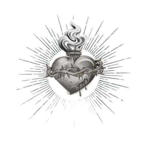 Jesus Heart Tattoo, Sacred Heart Tattoo, Catholic Tattoos, Sacred Heart Tattoos, Sleeve Tattoos For Guys, Capricorn Tattoo, Manga Tattoo, Tattoo Skull, Tattoo Pictures