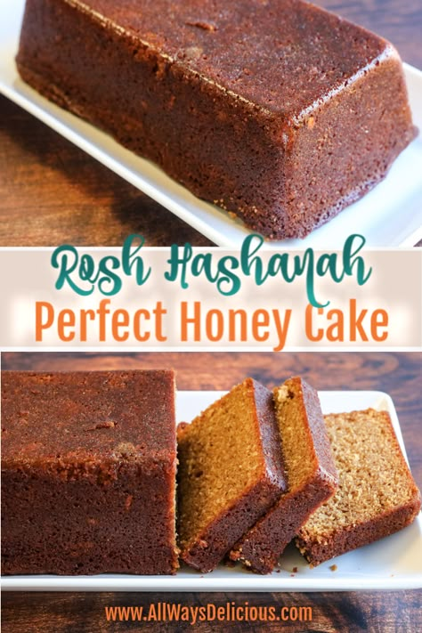 Stacked Desserts, Jewish Honey Cake Recipe, Rosh Hashanah Honey Cake Recipe, Jewish Honey Cake, Honey Cake Rosh Hashanah, Honey Cake Recipe Easy, Rosh Hashana Recipes, Russian Honey Cake, Cake Recipes Easy