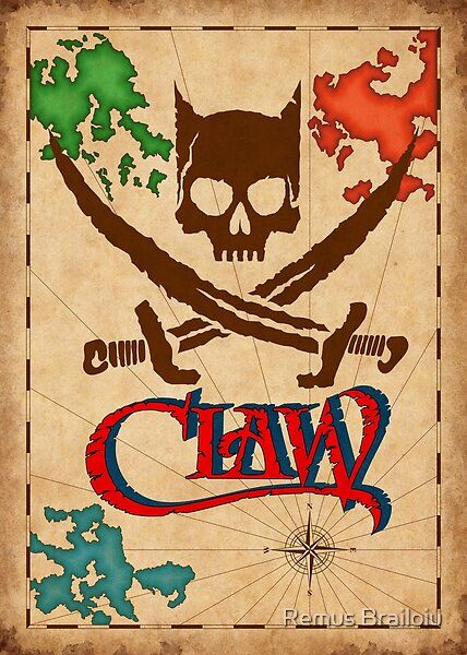 Ancient map style poster design inspired by the pc platformer video game Claw by Monolith Productions. Captain Claw, Claw Game, Ancient Map, Lord Murugan Wallpapers, Lord Murugan, Ancient Maps, Posters And Prints, I Tattoo, User Profile