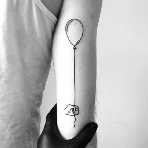 Professional Tattoo Kits, Simple Forearm Tattoos, Balloon Tattoo, Cool Wrist Tattoos, Handpoke Tattoo, Moon Tattoo Designs, Hand Poked Tattoo, Poke Tattoo, Hand Poke