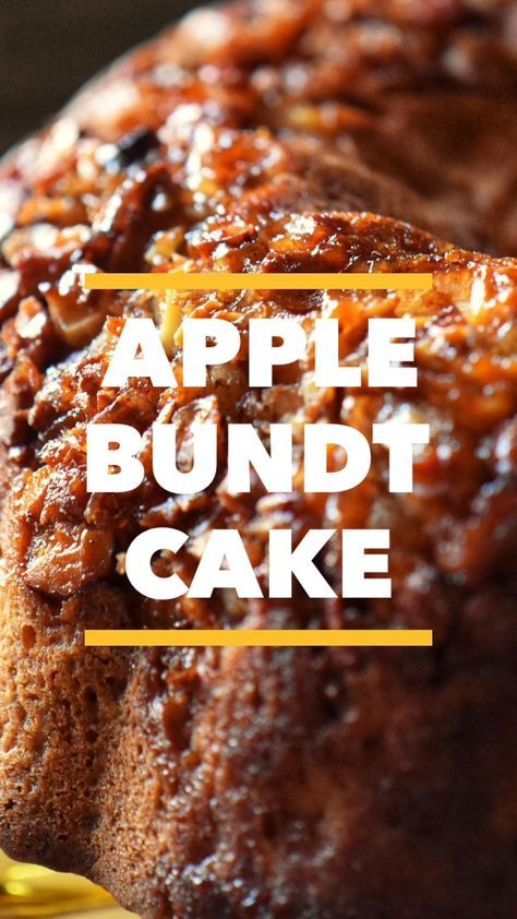 This delicious upside-down apple bundt cake is the perfect fall dessert. It's full of warm spices and apples, with a delicious topping that makes it extra special. This easy cake recipe is perfect for a weekend treat or a holiday gathering and will quickly become a family favorite. Easy Apple Bundt Cake, Halloween Baking Recipes, Apple Bundt Cake Recipes, Bunt Cake Recipe, Apple Cake Recipe Easy, Upside Down Apple Cake, Easy Bundt Cake Recipes, Easy Cake Recipe, Apple Bundt Cake