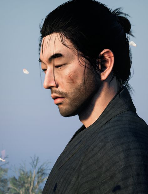 Jin Sakai Pfp, Samurai Aesthetic, Jin Sakai, Japan Samurai, Dark Gothic Art, Game Photo, Feudal Japan, Photo Mode, Sucker Punch