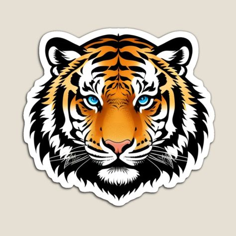 Get my art printed on awesome products. Support me at Redbubble #RBandME: https://www.redbubble.com/i/magnet/Tiger-Head-by-Rocklights/161437604.TBCTK?asc=u Tiger Rangoli, Rangoli Designs Simple Diwali, Tiger Design, Tiger Head, Rangoli Designs, Resin Diy, A Fire, The Head, Diwali