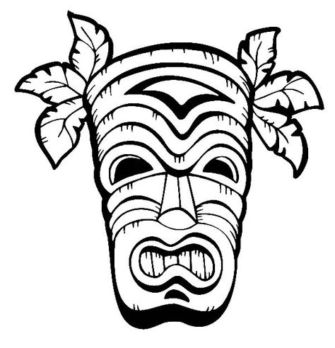 Hawaiian Drawing, Drawing Ideas For Kids Easy, Hawaii Drawing, Pj Masks Coloring Pages, Aztec Mask, Coloring Mask, Drawing Ideas For Kids, Catboy Pj Masks, Dinosaur Mask