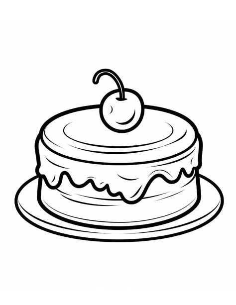 14 Free Printable Cake Coloring Pages for Kids and Adults | Skip To My Lou Coloring Printables For Adults, Easy Drawings To Color, Cake Coloring, Color Cake, Drawing For Coloring, Cake Draw, Cake Drawing For Kids, Drawing Color, Cake Coloring Pages