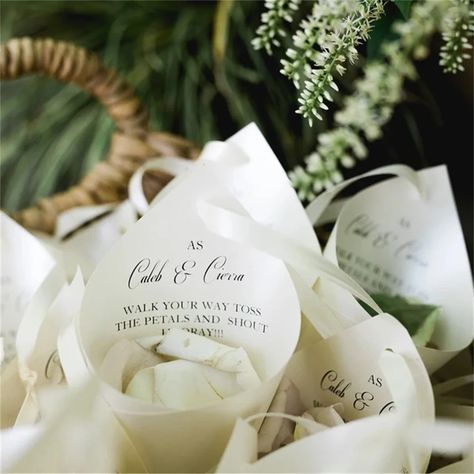 11.82US $ 10% OFF|25pcs Petal Cone collection, Ivory shimmer Petals cones with ivory ribbon, Petal Cups, wedding petals cones, cones for petals| |   - AliExpress Petal Cones, Ribbon Wedding, Wedding Petals, Wedding Cups, Wedding Ribbon, Personalised Wedding, Festival Party, Personalized Wedding, Party Gifts