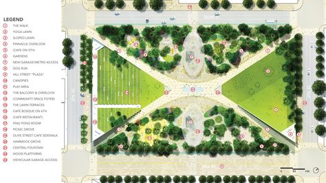 Gallery of Pershing Square Renew Unveils Finalist Designs by wHY, James Corner Field Operations, and Others - 14 Pershing Square, Infrastructure Architecture, Plaza Design, Landscape Design Drawings, Park Square, Park Landscape, Landscape Design Plans, Landscape Plan, Landscape Architecture Design