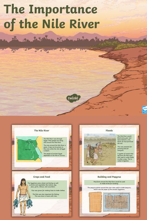 Explore why the Nile River was so important to the people of ancient Egypt using our informative PowerPoint. After viewing the PowerPoint, students will complete the activity to demonstrate understanding. Nile River Project, Nile River Drawing, Ancient Egypt Nile River Project, Africa Lesson Plans, Ancient Egypt Lesson Plans, Ancient Egypt Lessons, Ged Math, Theatre Teacher, Egypt Lessons