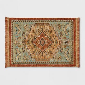 Dorm Room Decor & College Decor : Target Boho Space, Fall Front Porch Decor, Target Rug, Rug Green, Front Porch Decorating, Persian Pattern, Kids Bath, Accent Rug, Farmhouse Style Decorating