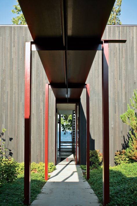 Olson Kundig Houses by Diana Budds - Dwell Residence Architecture, Olson Kundig, Canopy Architecture, Covered Walkway, Canopy Bedroom, Backyard Canopy, Wedding Canopy, Front Courtyard, Garden Canopy