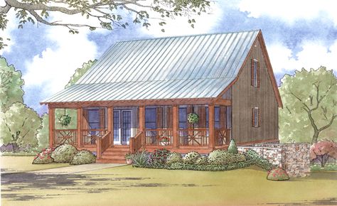 The Aspen Falls Acadian Style Home has 3 bedrooms, 3 full baths and 1 half bath. See amenities for Plan 155D-0005. Rustic Cabin Plans, Low Country House Plans, Acadian Style Homes, Low Country House, Porch House Plans, Plans Architecture, House Plans One Story, Cabin House Plans, Country Style House Plans