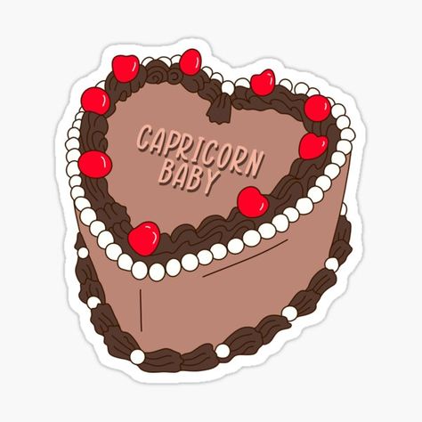 Astrology Cake, Aesthetic Capricorn, Brown Cake, Capricorn Astrology, Cake Sticker, I Miss You Quotes For Him, Missing You Quotes For Him, Capricorn Birthday, Baby Stickers