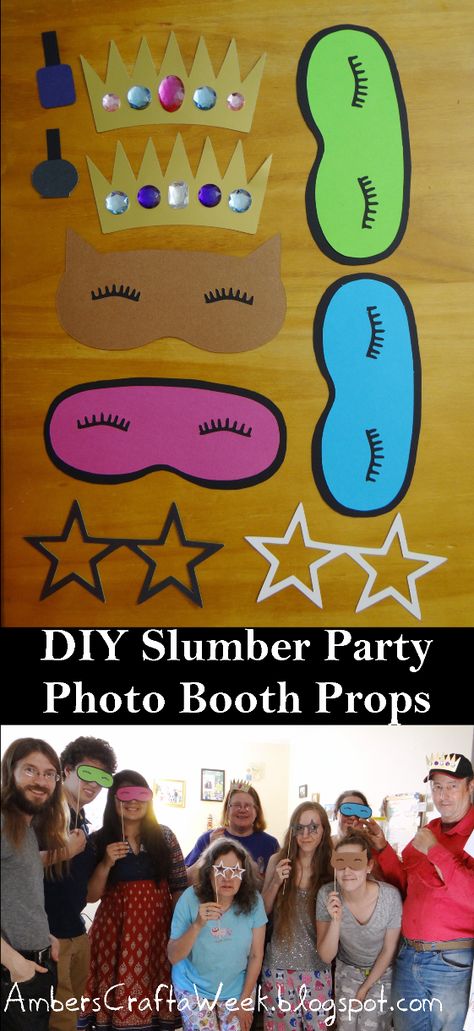 DIY Slumber Party Photo Booth Props Slumber Party Photo Booth, Pajama Party Photo Booth, Slumber Party Crafts, Party Photo Booth Props, Props Free, Pj Party, Pamper Party, Sleep Masks, Nail Polish Bottles