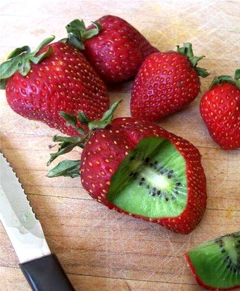 Strawberry Kiwi Fruit Kiwi Seeds, Kiwi Strawberry, Strawberry Kiwi, Makanan Diet, What’s Going On, Tumblr Funny, Kiwi, Funny Stuff, Strawberries