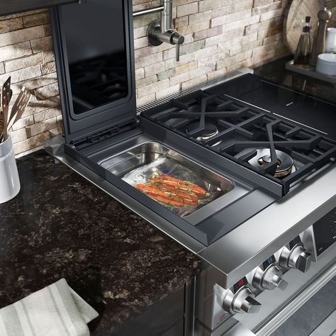 36” Cooktop, Gas And Induction Cooktop Combo, Signature Kitchen Suite, White Stove, Kitchen Suite, Induction Stove, Smart Home Design, Kitchen Stove, Condo Living