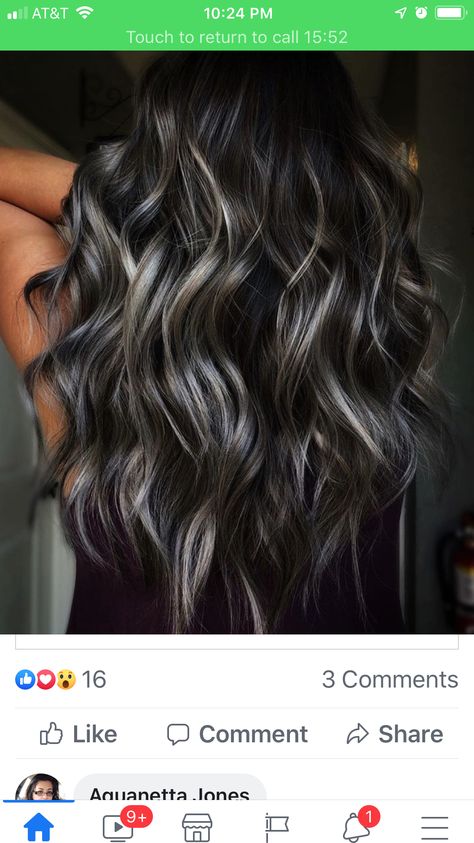 Hair Color For Dark Hair Going Grey, Smoky High Contrast Hair, Highlights To Hide Gray Hair Black Hair, Hide Gray Hair With Highlights, Grey Lowlights On Dark Hair, Dark Brown Lowlights In Blonde Hair, Back Coverup Tattoos For Women, Hair Color To Hide Grey Hair Dark Brown, How To Hide Grays In Dark Hair