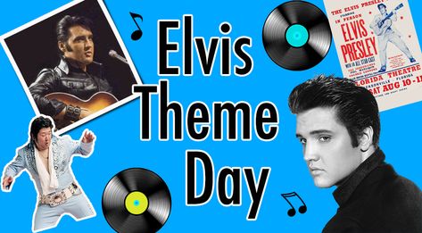 Elvis Theme Day Elvis Week Activities, Elvis Activities For Seniors, Elvis Presley Party Theme, Elvis Presley Theme Party Ideas, Elvis Activities, Elvis Presley Party Ideas, Elvis Party Ideas, Elvis Themed Party, Elvis Themed Birthday Party