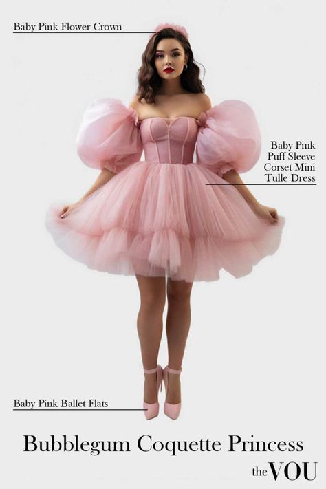 Birthday Wear Outfits, Bubblegum Coquette, Short Puffy Dresses, Event Clothes, Princess Dress Short, Graduation Dress College, Coquette Princess, Dressing Tips, Birthday Shots