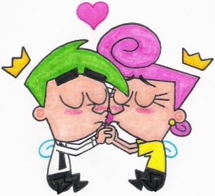 Cosmo and Wanda Kissing by nintendomaximus Cosmo Und Wanda, Cosmo Wanda, Kissing Drawing, Kiss On The Cheek, Sugar Skull Artwork, Cosmo And Wanda, Tag Street Art, Fairly Oddparents, Cartoon Cosplay