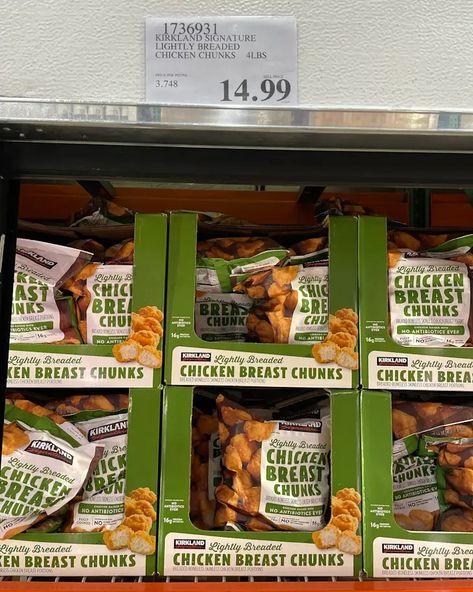 My Sister Takes Me to Costco Just for This $15 Freezer Find | The Kitchn Costco Chicken, Costco Shopping, Frozen Chicken Nuggets, Costco Finds, Classic Caesar Salad, Chicken Chunks, Breaded Chicken Breast, Organic Snacks, Chicken Caesar Salad