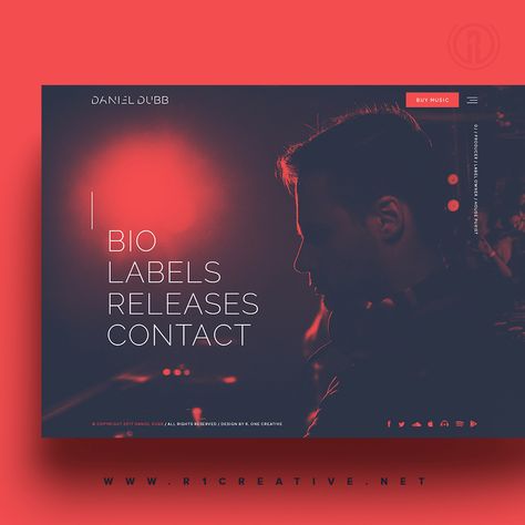 Custom Website Design for DJ Daniel Dubb | R. One Creative Dj Website, Music Web, Album Art Design, Custom Website Design, Website Redesign, Up House, Dj Music, Web Layout, Custom Website