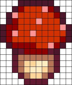 Kandi Patterns - View User Pearl Beads Pattern, Easy Perler Beads Ideas, Pixel Art Templates, Pattern Maker, Red Mushroom, Diy Perler Bead Crafts, Pixel Art Grid, Kandi Patterns, Graph Paper Art