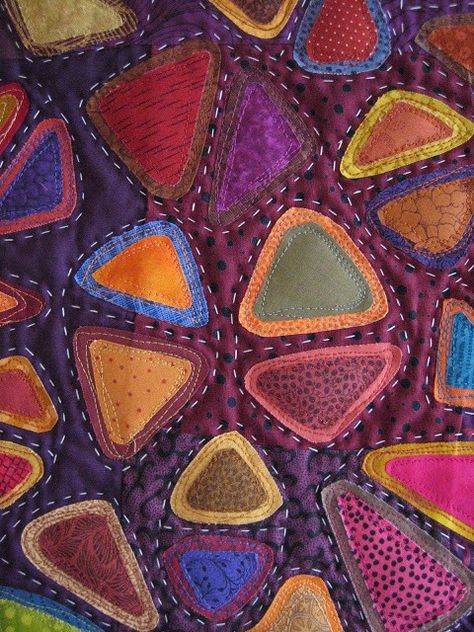 Art Fibres Textiles, Applique Art, Textile Art Embroidery, Reverse Applique, Contemporary Quilts, Textile Fiber Art, How To Finish A Quilt, Quilt Stitching, Art Quilt