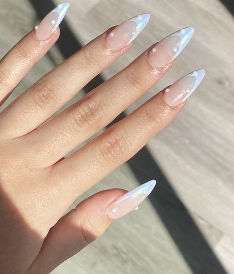 Madi Filipowicz Nails, Madi Filipowicz, Nail Jewels, French Tip Acrylic Nails, Short Square Acrylic Nails, Almond Nail, Kawaii Nails, Cute Nail Art, Clean Nails