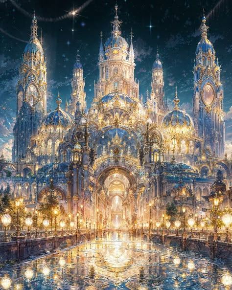 Castle House Design, Castle Aesthetic, Dreamy Artwork, Heaven Art, My Fantasy World, Fantasy House, Fantasy City, Fantasy Castle, Fantasy Setting