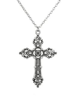 Cross Jewelry Necklace, Computer Basic, Silver Cross Necklace, Y2k Necklace, Ootd Outfits, Sparkle Jewelry, Pretty Jewelry, Necklace Online, Cross Jewelry