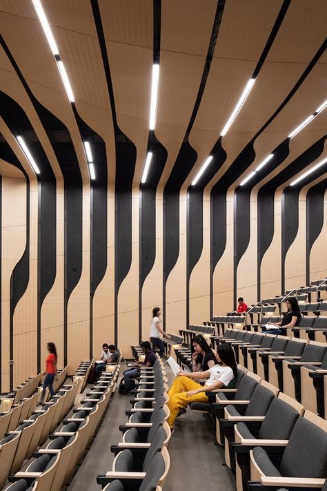 Lecture Hall Design, Central Atrium, Energy Engineering, Modern Theatre, Auditorium Design, Simon Fraser University, Study Spaces, Lecture Hall, Retail Facade