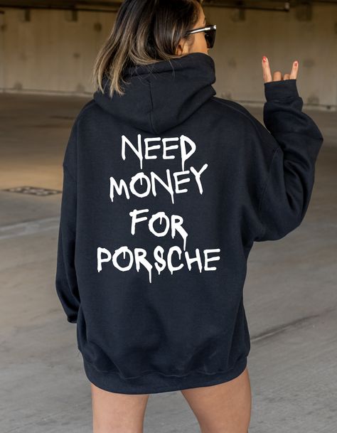 Hoodie Design Ideas Inspiration Trendy, Porsche Hoodie, Streetwear Hoodie Design, 2025 Wishlist, Need Money For Porsche, Hoodie Design Ideas, Unisex Streetwear, Sweatshirt Trendy, Streetwear Hoodie