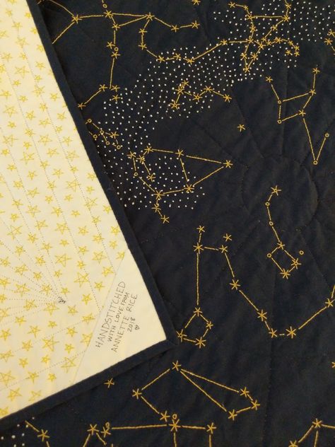 Embroidery Constellation, Constalation Stars, Celestial Quilt, Floral Constellation, Constellation Embroidery, Constellation Quilt, Halloween Quilts, Barn Quilt, Fiber Arts