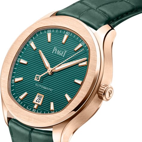 Rose Gold Automatic Watch for Men - Piaget Luxury Watch G0A47010 Piaget Mens Watch, Piaget Watch Men, Piaget Watches Mens, Piaget Watch, Unique Wrist Watch, Piaget Polo, Piaget Rose, Swiss Watches For Men, Gold Watch Men