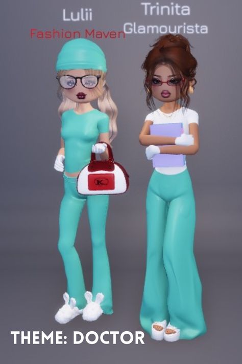 theme: doctor/dream job Dti Theme Dream Job, Dream Job Outfit, Dress To Impress Doctor, Dream Job Dress To Impress, Doctor Dream, Roblox Hacks, Doctor Dress, Roblox Clothing, Dti Fits