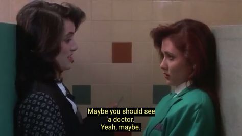 Heather Duke And Veronica, Jd Heathers Musical, Heathers Quotes, Jd And Veronica, Heather Duke, Heathers Movie, Veronica Sawyer, Life Moves Pretty Fast, Heathers The Musical