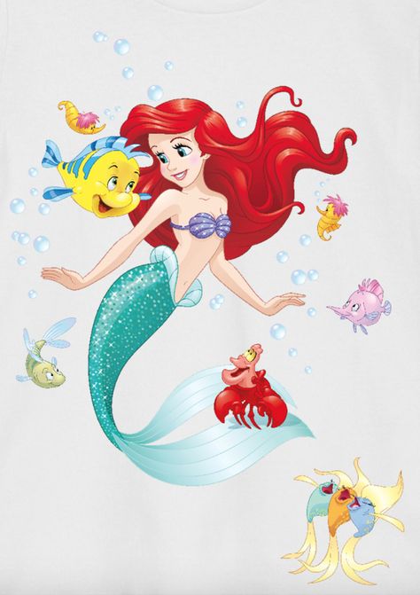 Ariel and Flounder and Sebastian Princesa Ariel Disney, Ariel Tattoo, Mermaid Wall Decals, Little Mermaid Characters, Disney Sleeve, Ariel And Flounder, Mermaid Wallpapers, Tattoos Mandala, Ariel Disney