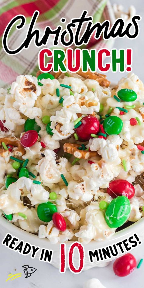 Christmas Crunch Popcorn, Christmas Crunch Mix Easy Recipes, Christmas Junk Food, Reindeer Crunch Recipe, Christmas Salty Snacks For Party, Toddler Christmas Snacks For Daycare, Christmas Cereal Treats, Salty Christmas Snacks For Kids, Christmas School Snacks For Kids