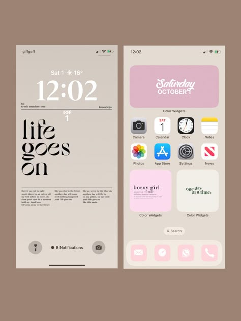 Phone Backgrounds Ios 16, I Phone Organization Ideas, Lock Screen Wallpaper Iphone Ios 16, Life Goes On Wallpaper Iphone, Phone Organization Minimalist, Ios 16 Wallpaper Iphone Ideas Lock Screen, Iphone Lockscreen And Homescreen Ideas, That Girl Phone Organization, Iphone Design Apps