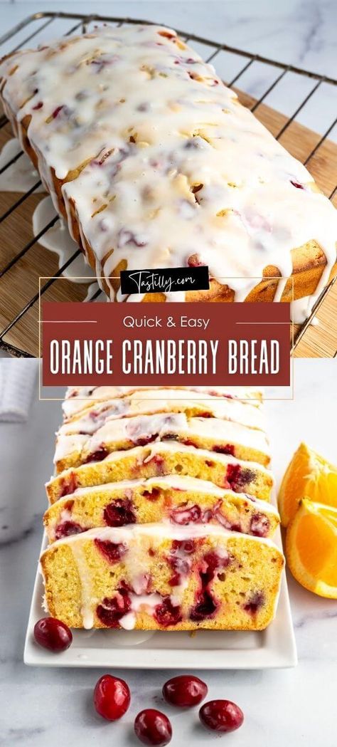 Quick & Easy Homemade Orange Cranberry Bread Moist Cranberry Orange Bread, Orange Cranberry Bread, Festive Bread, Cranberry Bread Recipes, Orange Bread, Cranberry Orange Bread, Holiday Bread, Orange Cranberry, Biscuit Recipes