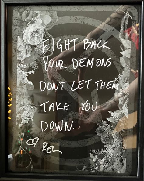 Fight back your demons don’t let them take you down Ariel Bloomer, Demon Lyrics, Icon For Hire, Handwriting, Ariel, Let It Be, Tattoos, Quick Saves, Bloomer