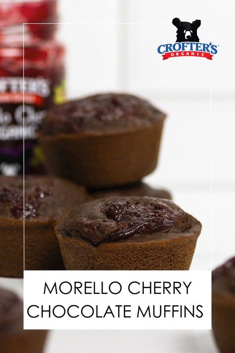 Indulge in the rich and decadent flavor of Morello Cherry Chocolate Muffins made with Crofter's Organic Morello Cherry Premium Fruit Spread. These irresistible muffins are perfect for breakfast, brunch or a sweet treat anytime. Get ready to impress your taste buds with this easy and delicious recipe. Morello Cherries, Fruit Spread, Cherry Chocolate, Chocolate Muffins, Chocolate Cherry, Sweet Treat, Taste Buds, Breakfast Brunch, Holiday Recipes