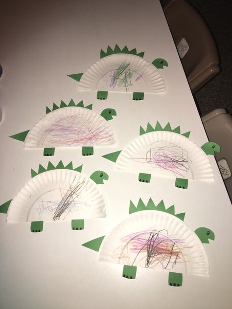 This week’s theme is dinosaurs. My toddlers enjoyed creating these with paper plates! Infant Dinosaur Activities, Dino Art For Toddlers, Green Toddler Activities, Dinosaurs Crafts For Toddlers, Dinosaur Infant Art, Dinosaur Toddler Art, Dinosaur Crafts For Infants, Animal Crafts For Infants, Infant Process Art