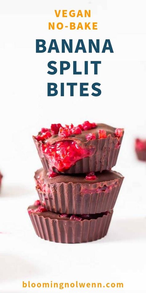 Vegan Banana Split, Strawberry Ice Cream Bar, Banana Split Bites, Dessert With Chocolate, Healthier Sweets, Paleo Banana, Covered Strawberry, Healthy Vegan Desserts, Egg Free Recipes