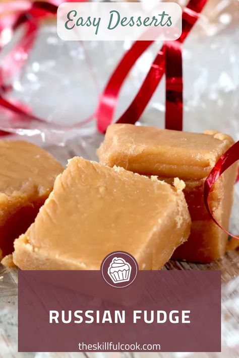 Indulge in the sweet nostalgia of homemade Russian Fudge with our foolproof recipe! This rich and creamy fudge, with a hint of vanilla (or a dash of Bailey's if you're feeling fancy), is a simple sweet treat that never disappoints. Whether you're reminiscing childhood memories or creating new sweet traditions, this recipe is a must-try. It's more than just a recipe; it's a journey back to simpler times, full of joy and sweet surprises. Ready to satisfy that sweet tooth? Hit 'Save' for later! Russian Fudge Recipes, Easy Russian Desserts, Opera Fudge Recipe, Opera Fudge, Never Fail Fudge, Russian Fudge, Fudge Recipe Condensed Milk, Creamy Fudge, Russian Desserts