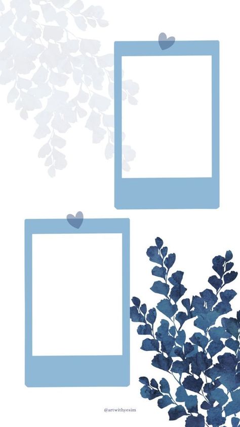 Picture Templates Photo Collages Aesthetic, Polaroid Blue Aesthetic, Picture Collage Layout Templates, Cute Photo Frame Template, Photo Wall Collage Ideas Diy, Picture Wallpaper Template, Photo Tamplet, Wall Photo Collage Ideas Frames, Two Photo Collage Template