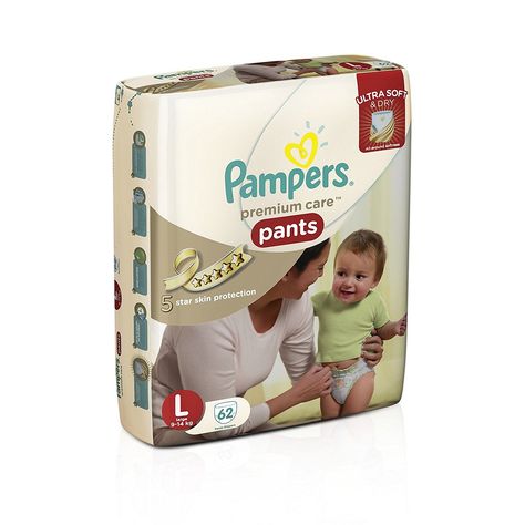 Pampers Premium Care Large Size Diaper Pants (62 Count) - Baby Diapering Pampers Easy Ups, Pampers Premium Care, Baby Lotion, Online Coupons, Baby Protection, Training Pants, Product Review, Baby Skin, Baby Care