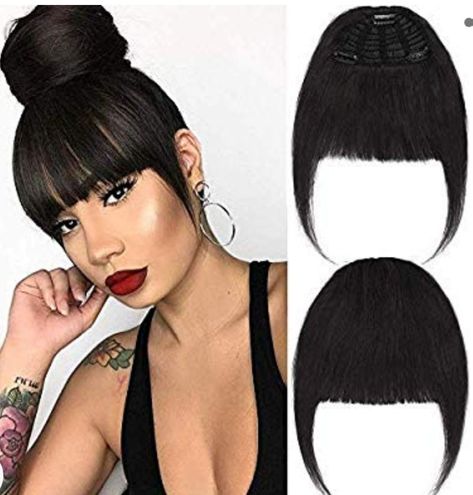 Curly Hair Fringe, Bangs Extensions, Clip In Bangs, Curly Fringe, Side Bangs Hairstyles, Black Hair Extensions, African Hair Braiding Styles, Straight Bangs, Hair Extentions